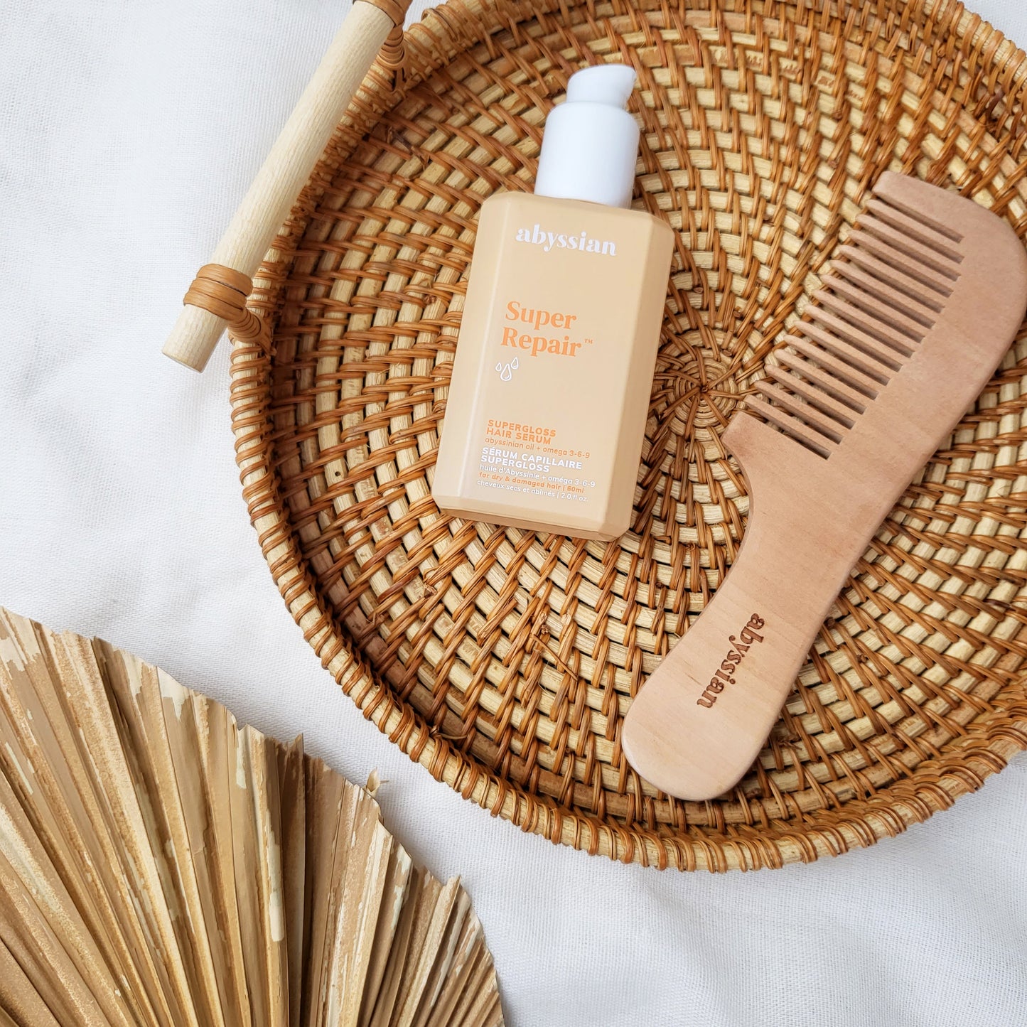 Peach Wood Comb With Wide Tooth And Handle