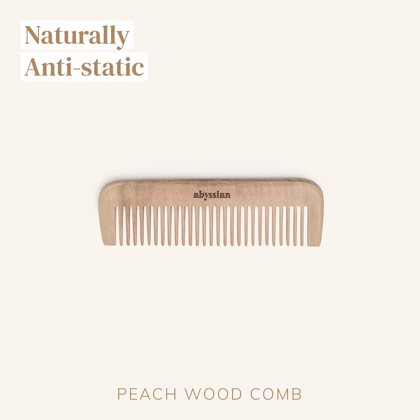Peach Wood Comb Wide Tooth