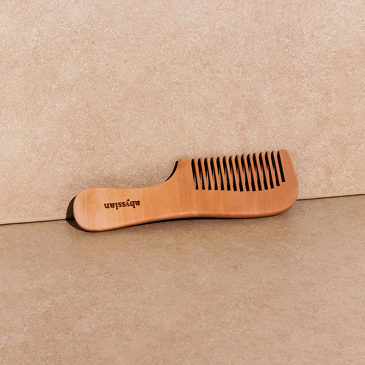 Peach Wood Comb With Wide Tooth And Handle
